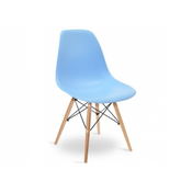 Eames Dining Chair in Light Blue – Modern DSW Replica with Wooden Legs